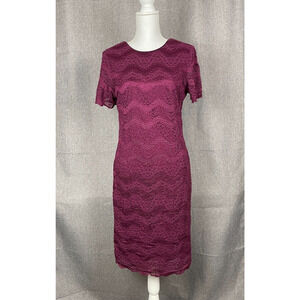 Vintage 90s Filigree Ltd Collection Burgundy Lace Overlay Dress Formal Wedding
